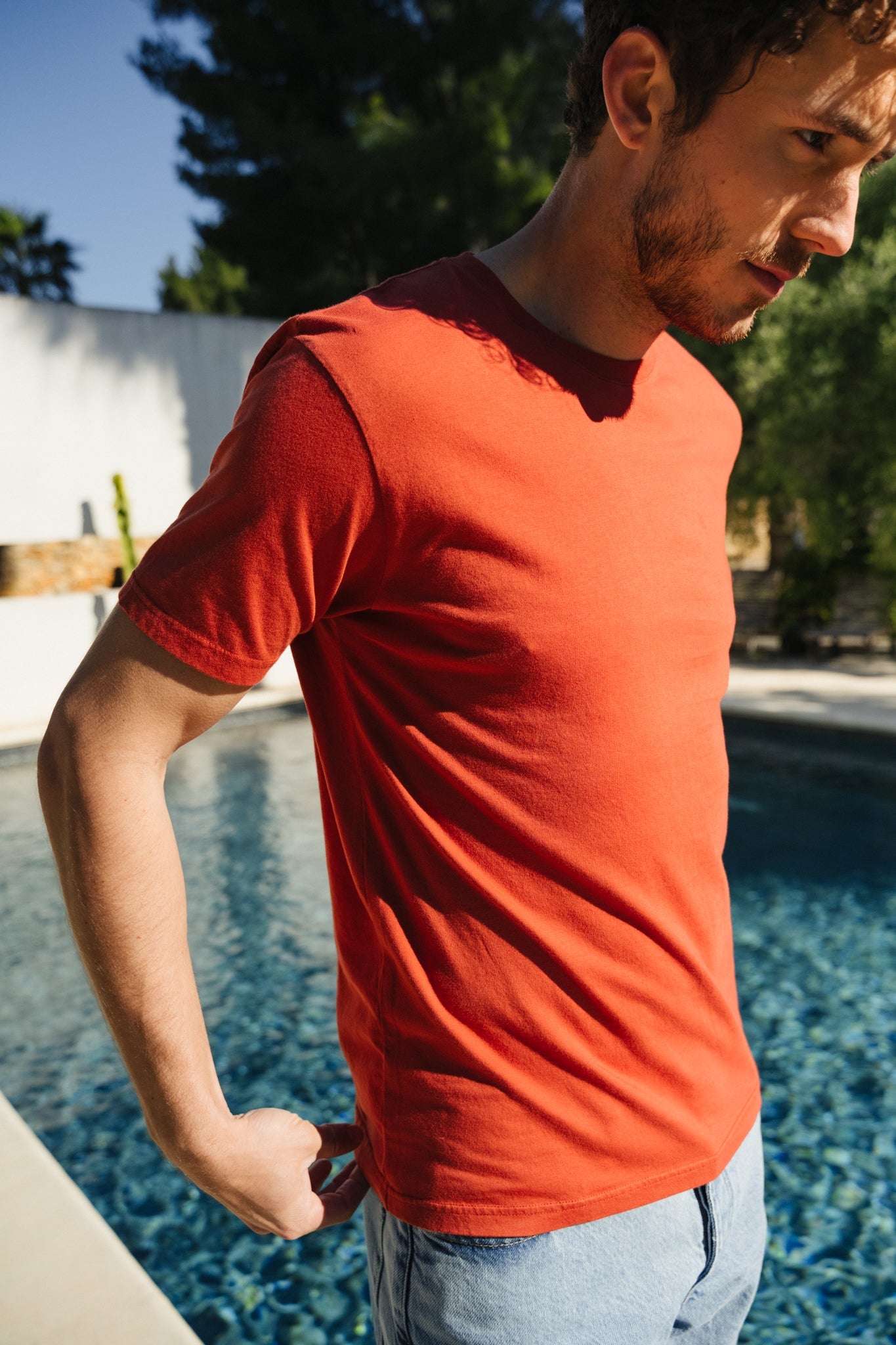 T-shirt manches courtes en coton bio | terracota "Dark Amber"