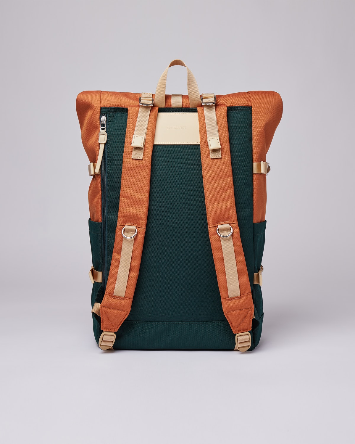 Sac à dos rolltop en matière recyclée | Vert et orange "bernt multi dark green/orange"