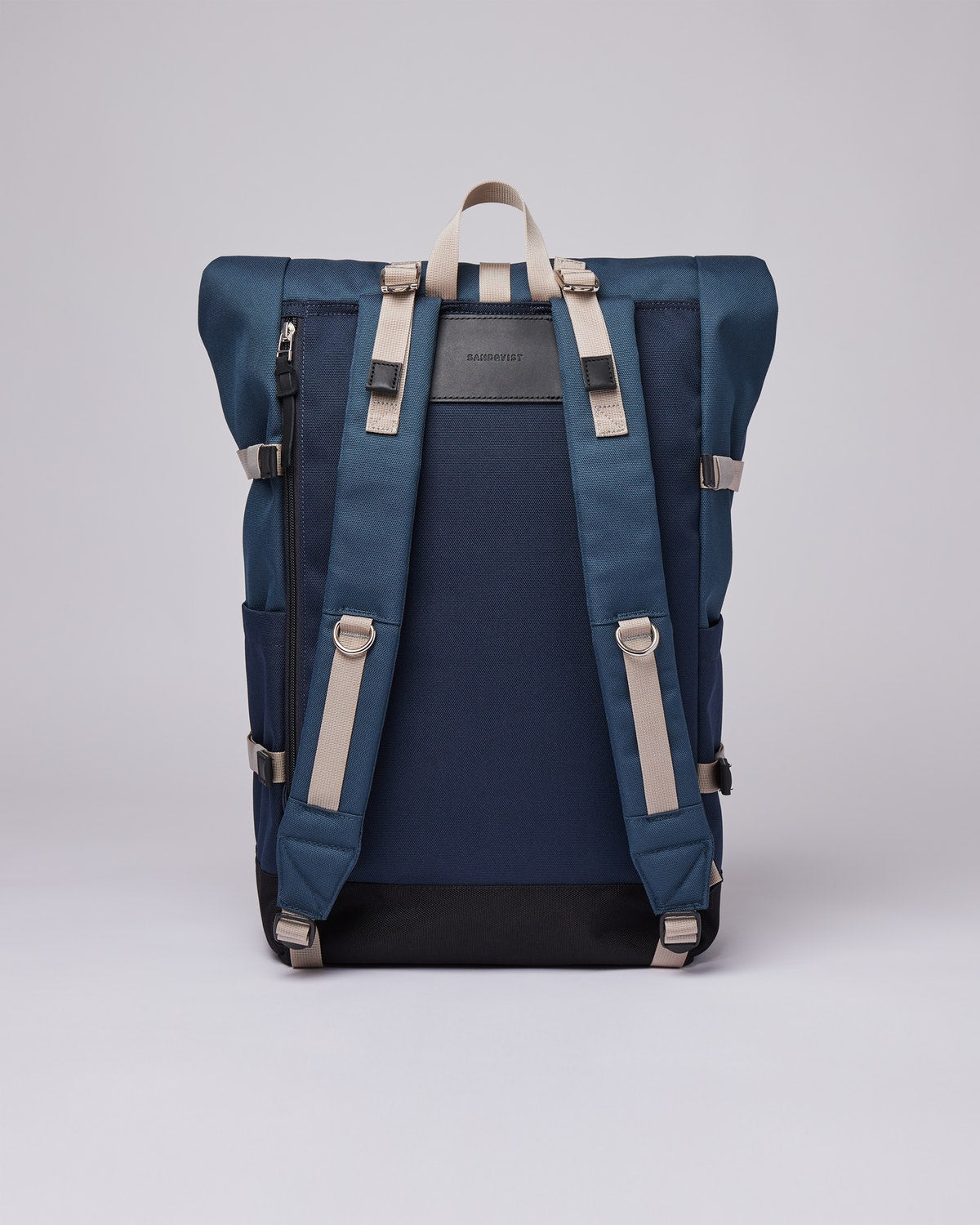 Sac à dos rolltop en matière recyclée | Bleu "bernt multi steel blue/navy blue"