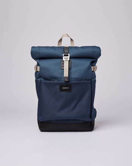Sac à dos rolltop en matière recyclée | Bleu "ilon multi steel blue/navy blue"