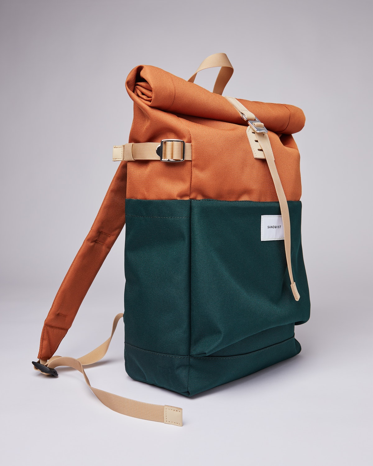 Sac à dos rolltop en matière recyclée | Vert et orange "ilon multi dark green/orange"