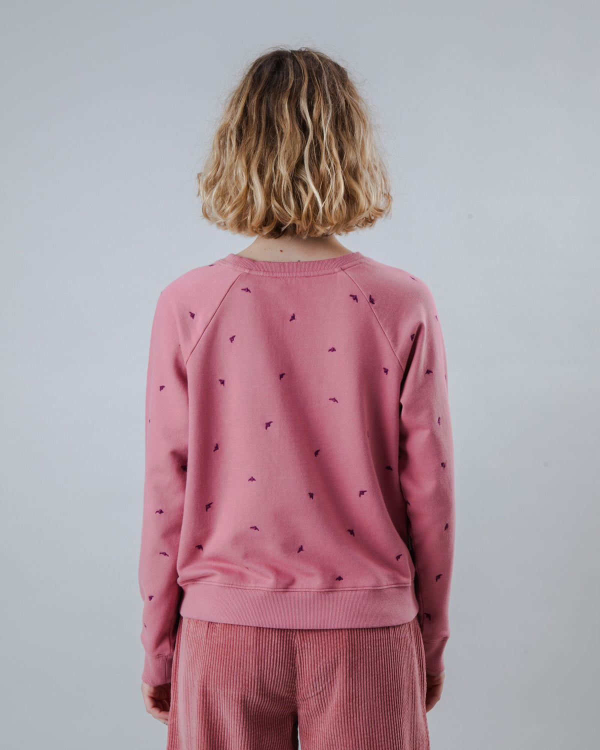 Sweat en coton bio | rose "dusk raglan cotton sweatshirt - rose"
