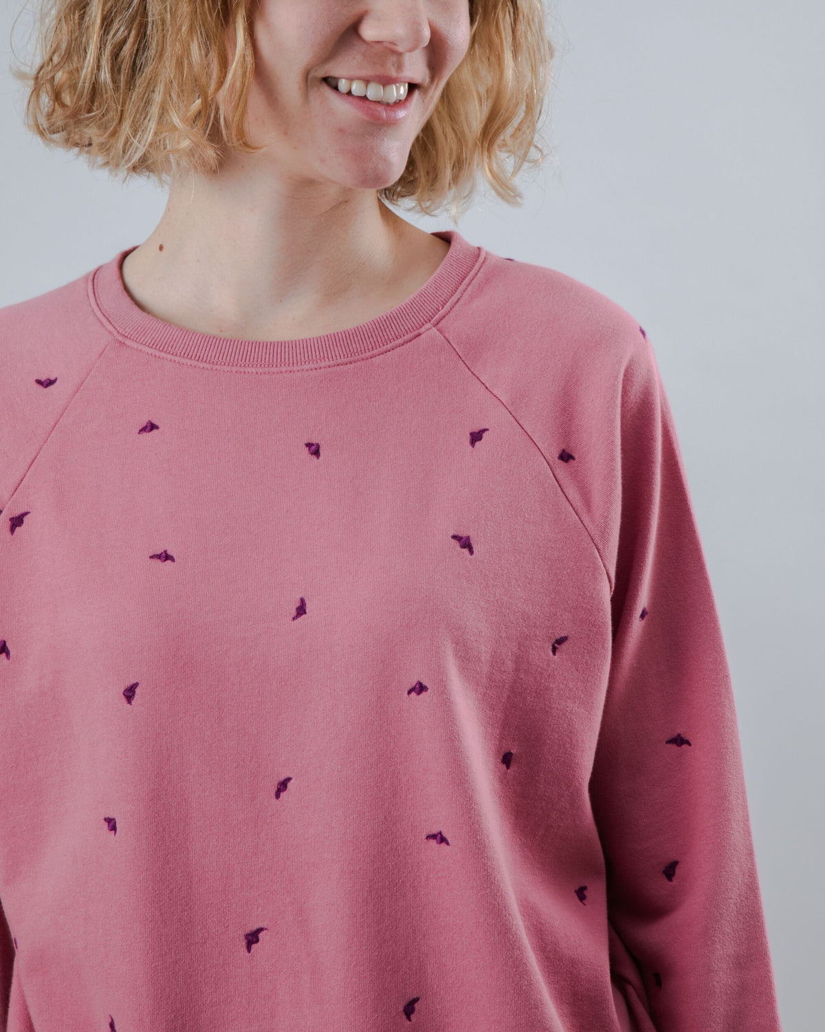 Sweat en coton bio | rose "dusk raglan cotton sweatshirt - rose"