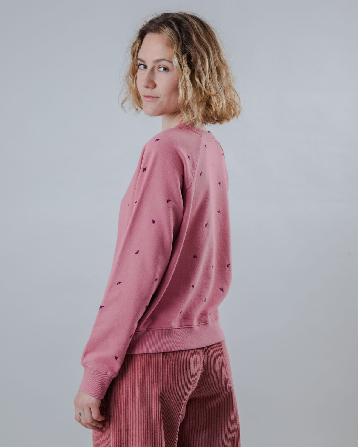 Sweat en coton bio | rose "dusk raglan cotton sweatshirt - rose"