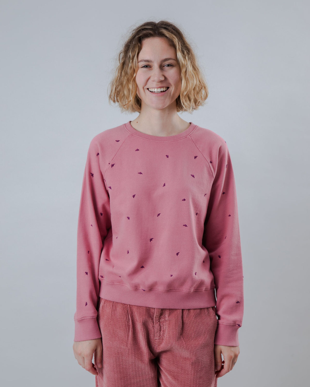 Sweat en coton bio | rose "dusk raglan cotton sweatshirt - rose"