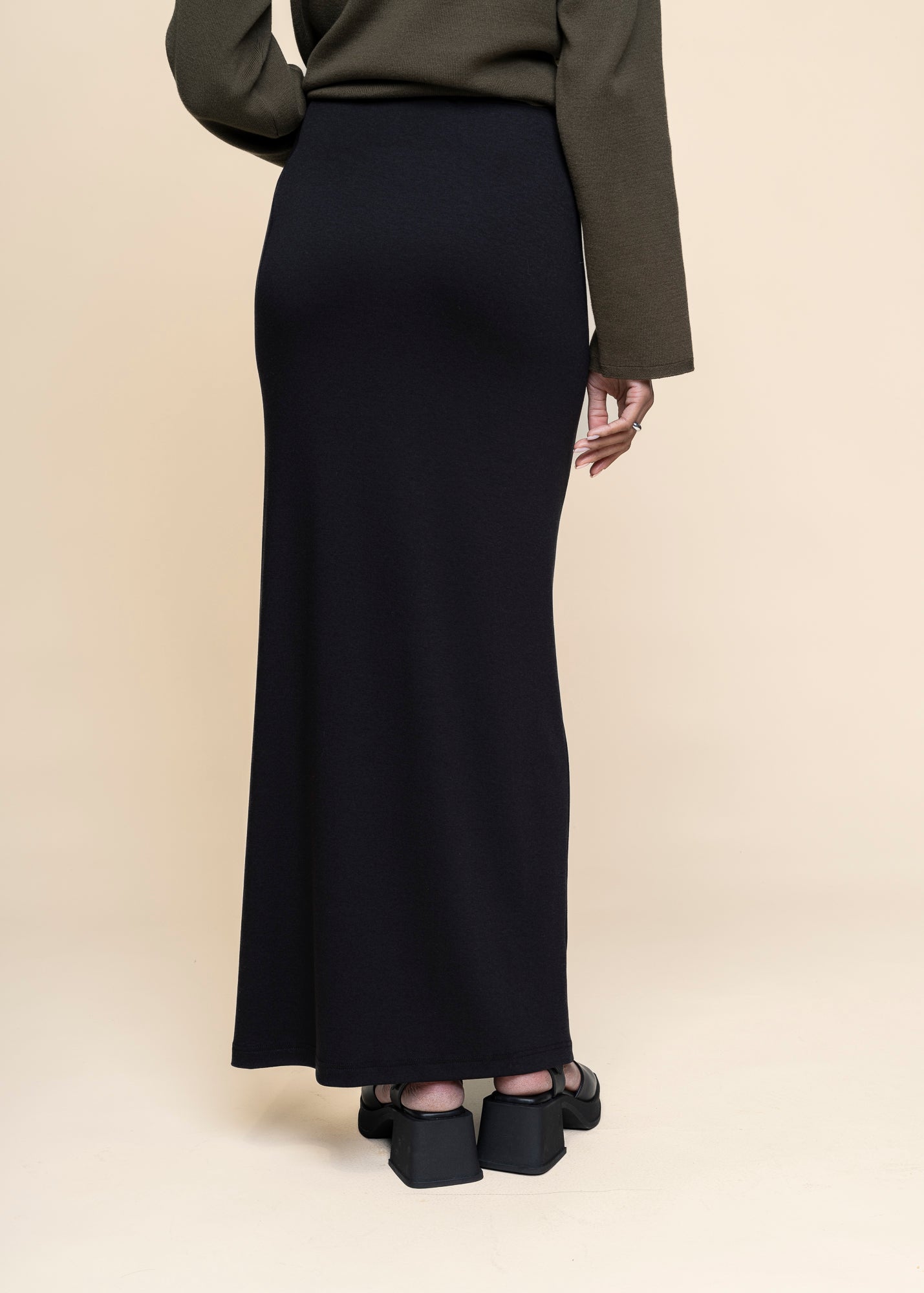 Jupe longue en tencel et coton bio | noir "lusta - black"