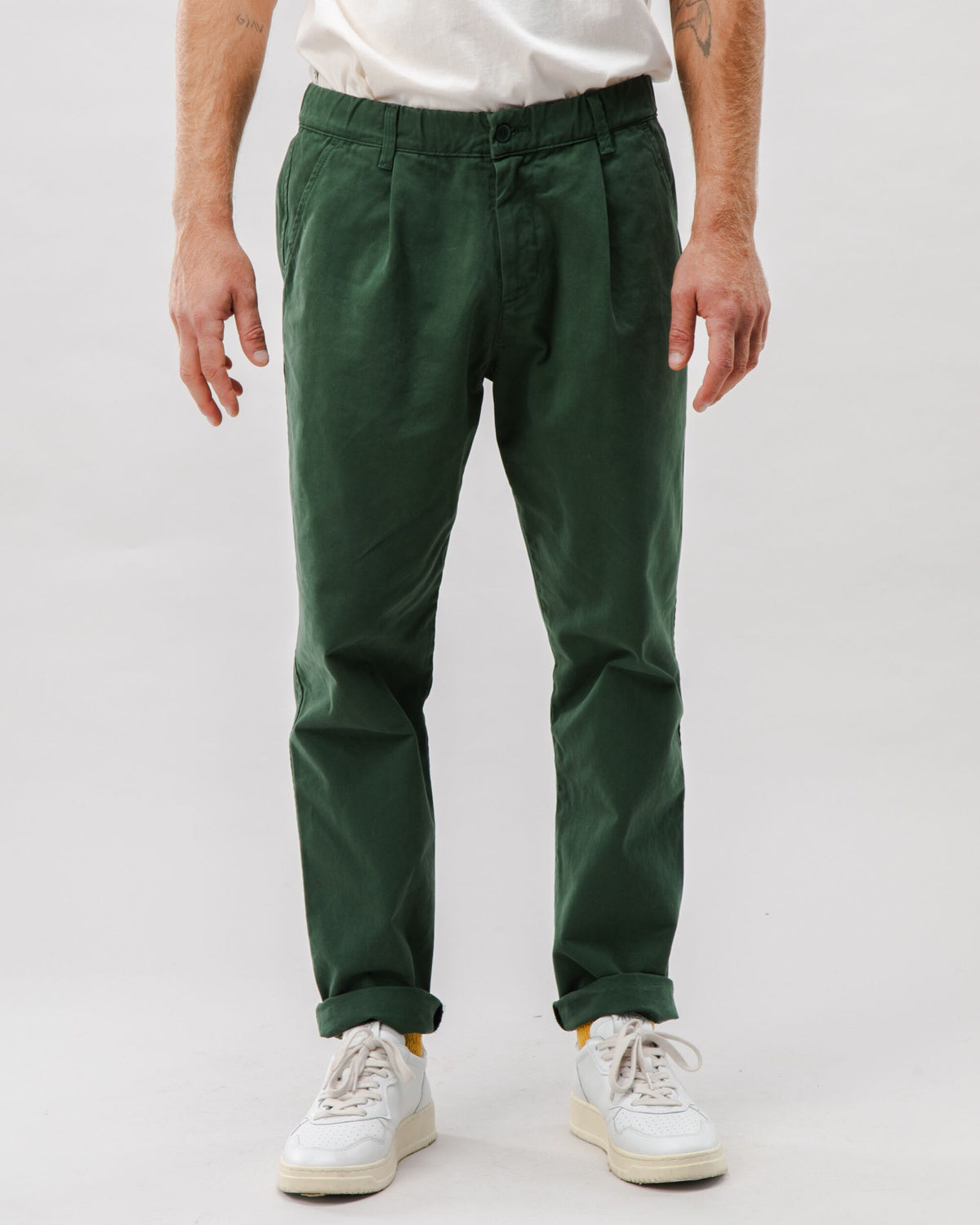 Pantalon droit en coton biologique | vert "comfort chino cotton pants green - green"