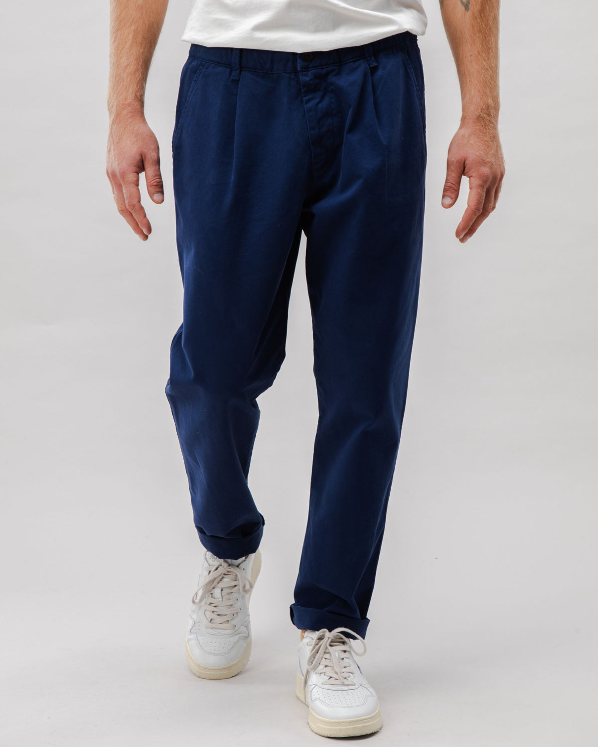 Pantalon droit en coton biologique | bleu "comfort chino cotton pants navy - navy"