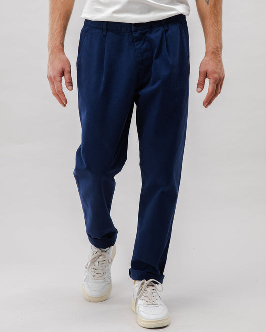 Pantalon droit en coton biologique | bleu "comfort chino cotton pants navy - navy"