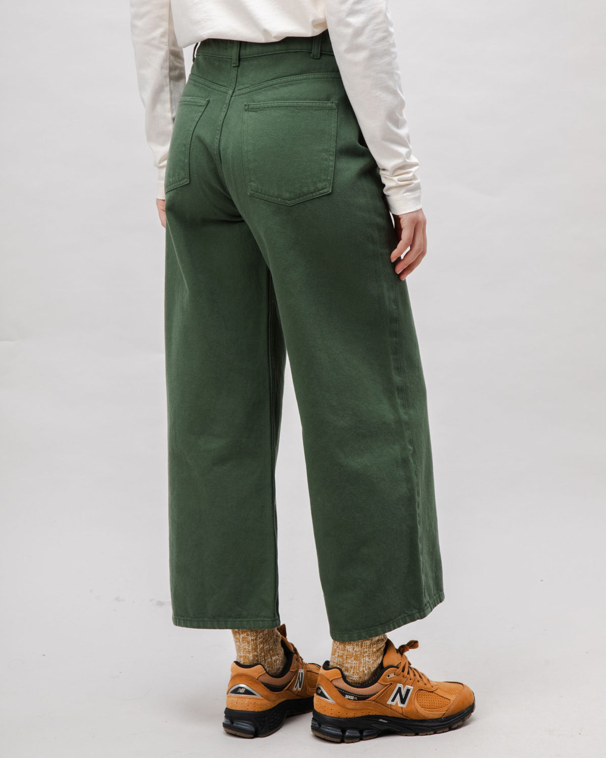 Pantalon ample en coton bio | vert "5 pocket cotton twill pants - green"