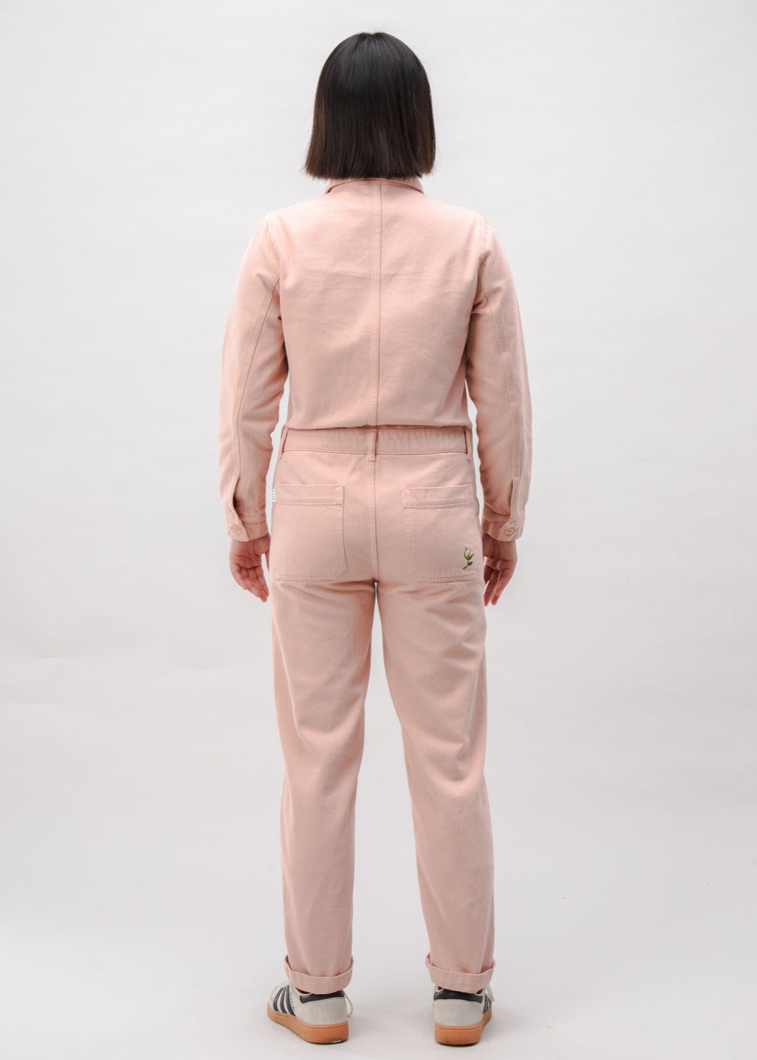 Combinaison en coton biologique | rose "cotton twill boiler suit rose - rose"