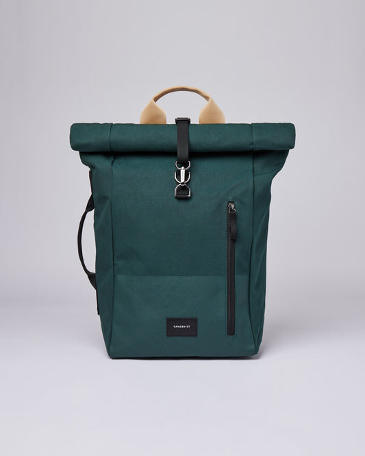 Sac à dos rolltop en matière recyclée | Vert "dante vegan"