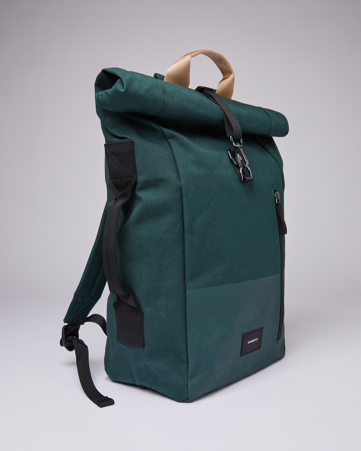 Sac à dos rolltop en matière recyclée | Vert "dante vegan"