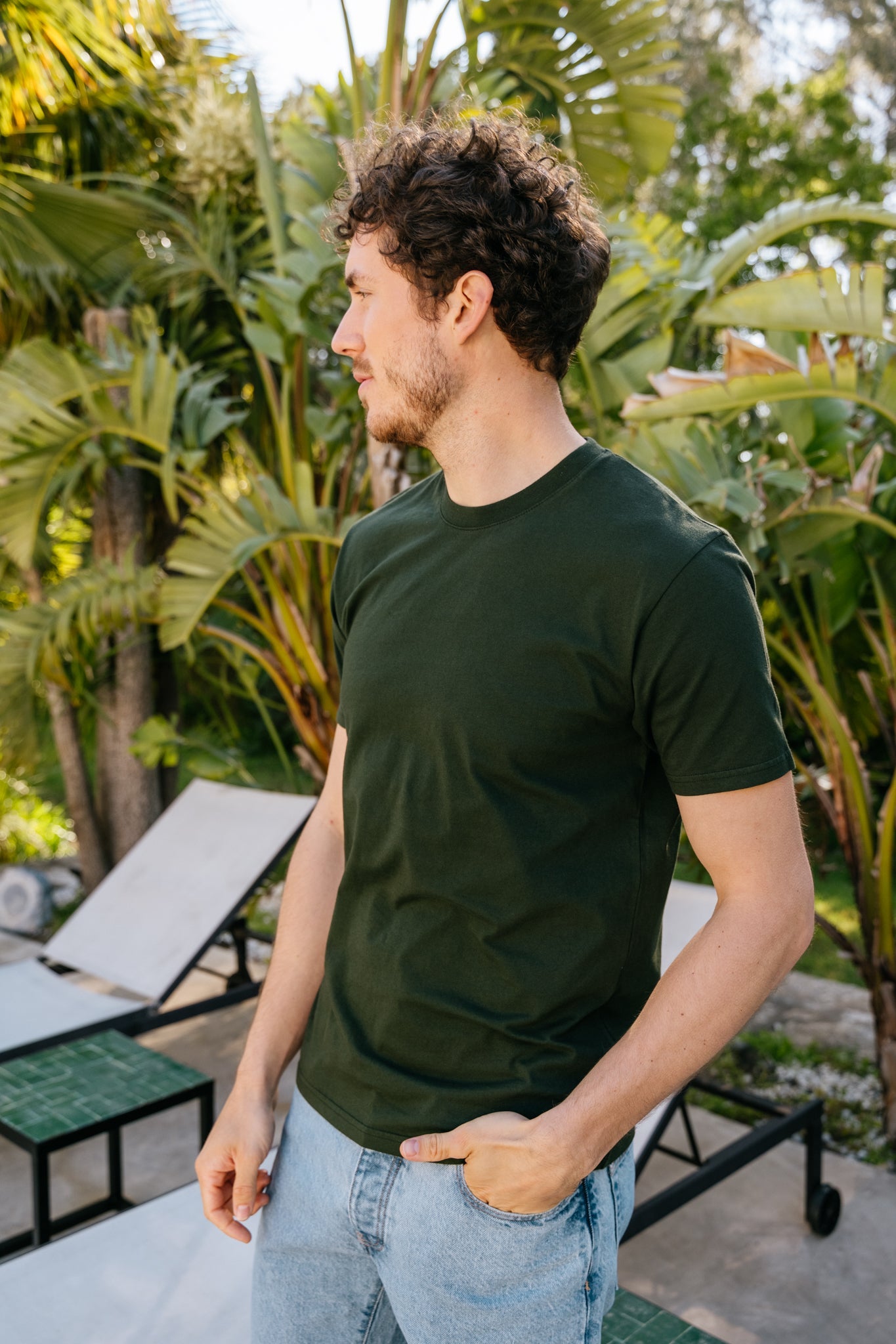 T-shirt manches courtes en coton bio | vert "Hunter Green"