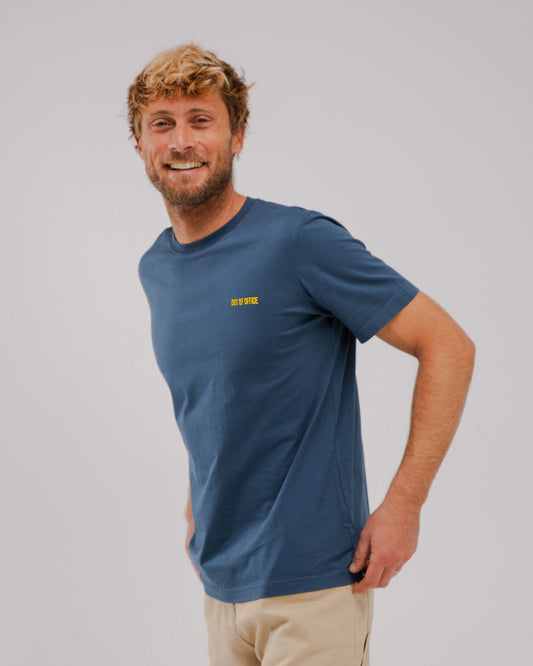 T-shirt en coton bio | bleu "Out of office cotton t-shirt"