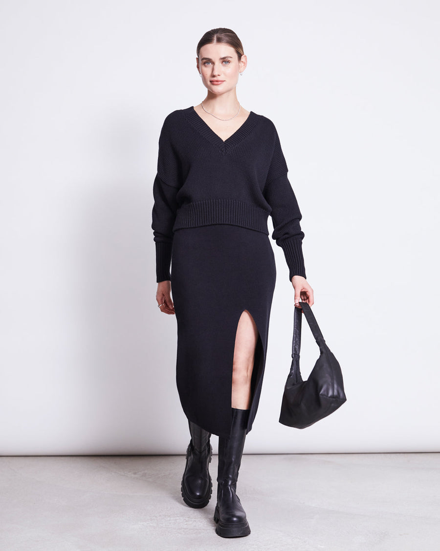 Pull oversize en coton bio | Noir "luz black"
