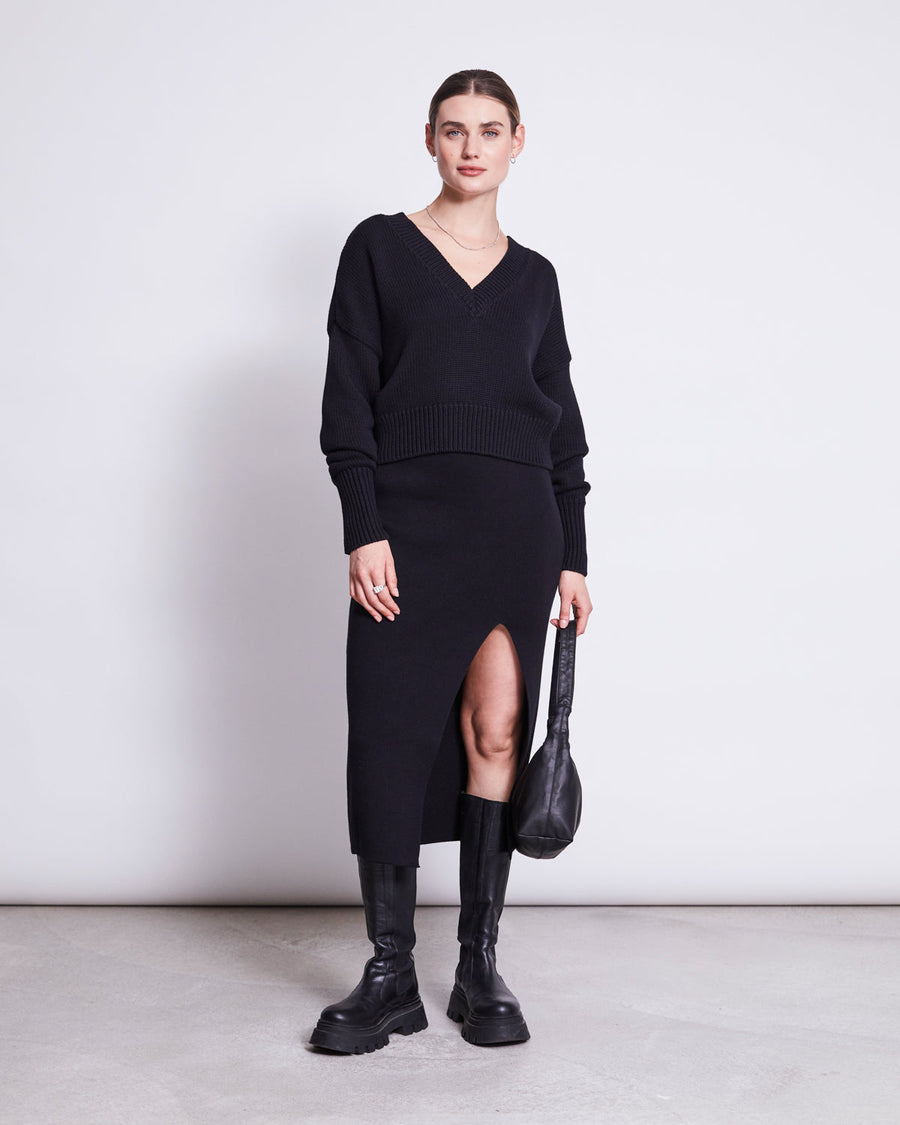 Pull oversize en coton bio | Noir "luz black"