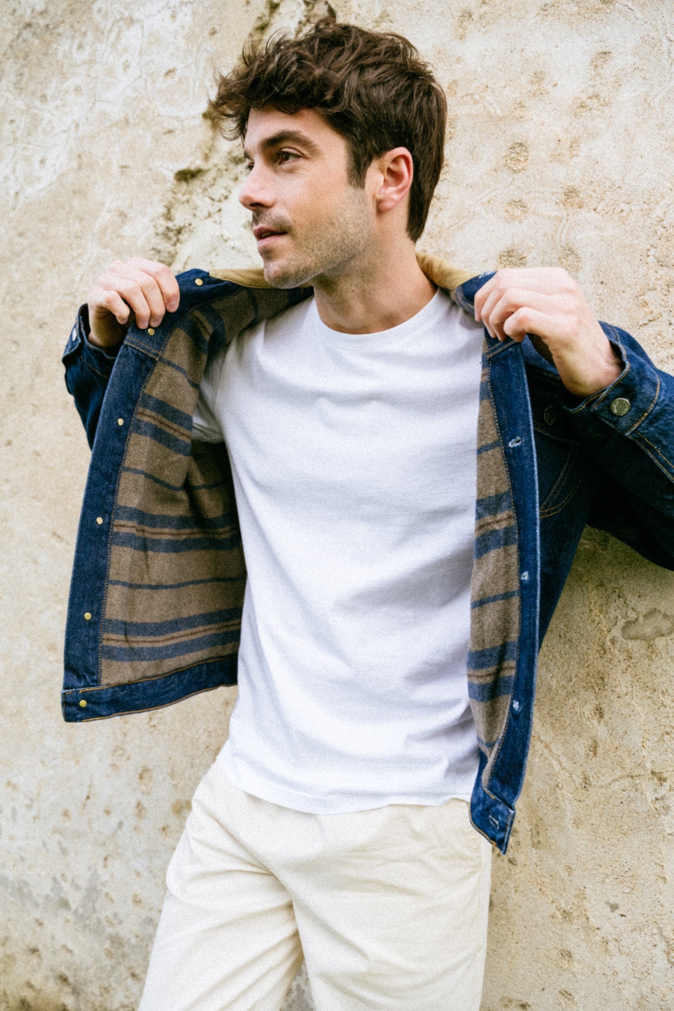 Veste denim doublée en coton bio | brut "johnny thunder denim jacket"