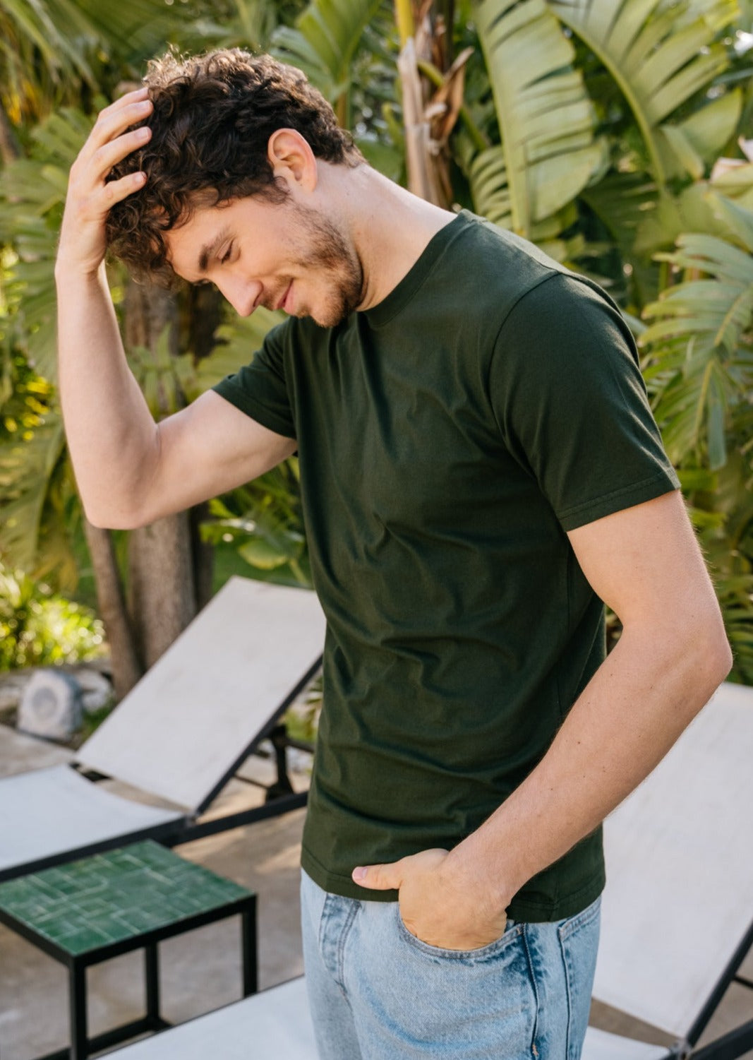 T-shirt manches courtes en coton bio | vert "Hunter Green"