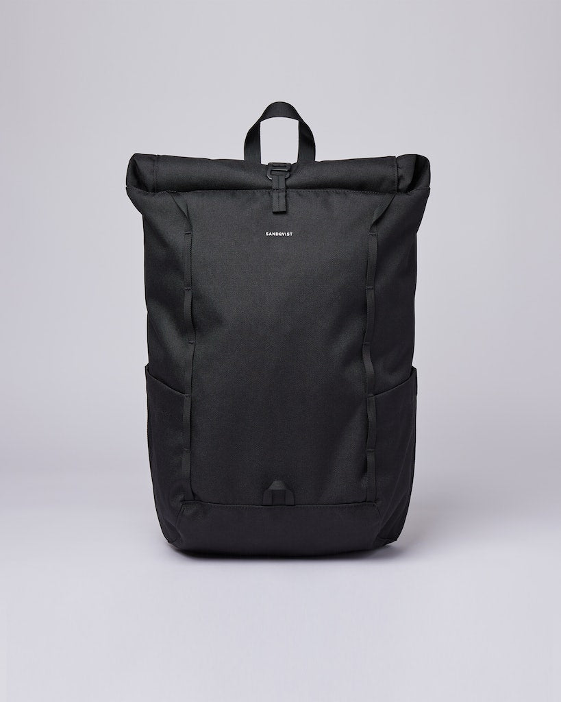 Sac à dos vegan rolltop noir en matière recyclée - arvid black