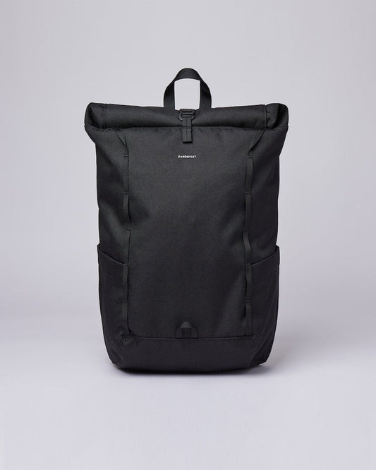 Sac à dos vegan rolltop noir en matière recyclée - arvid black