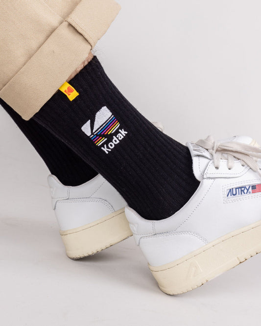 Chaussettes en coton biologique | noir "kodak socks black - black"