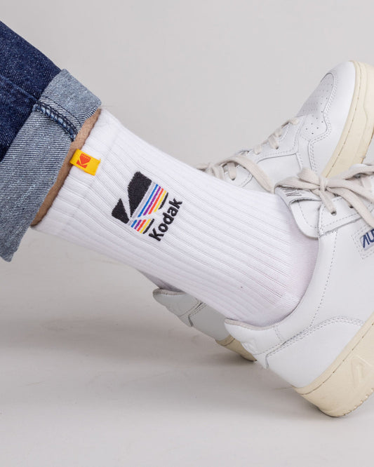 Chaussettes en coton biologique | blanc "kodak socks white - white"
