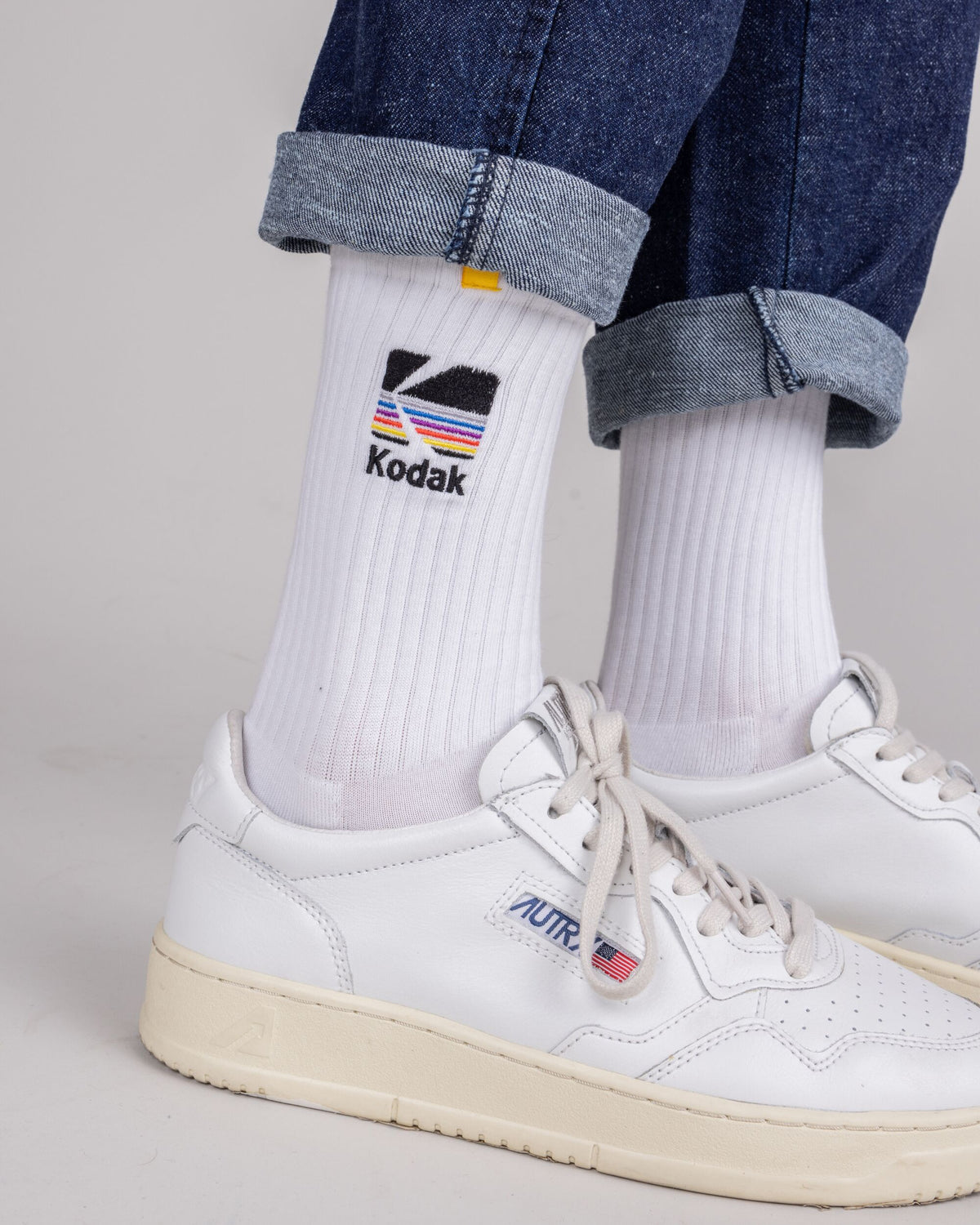 Chaussettes en coton biologique | blanc "kodak socks white - white"