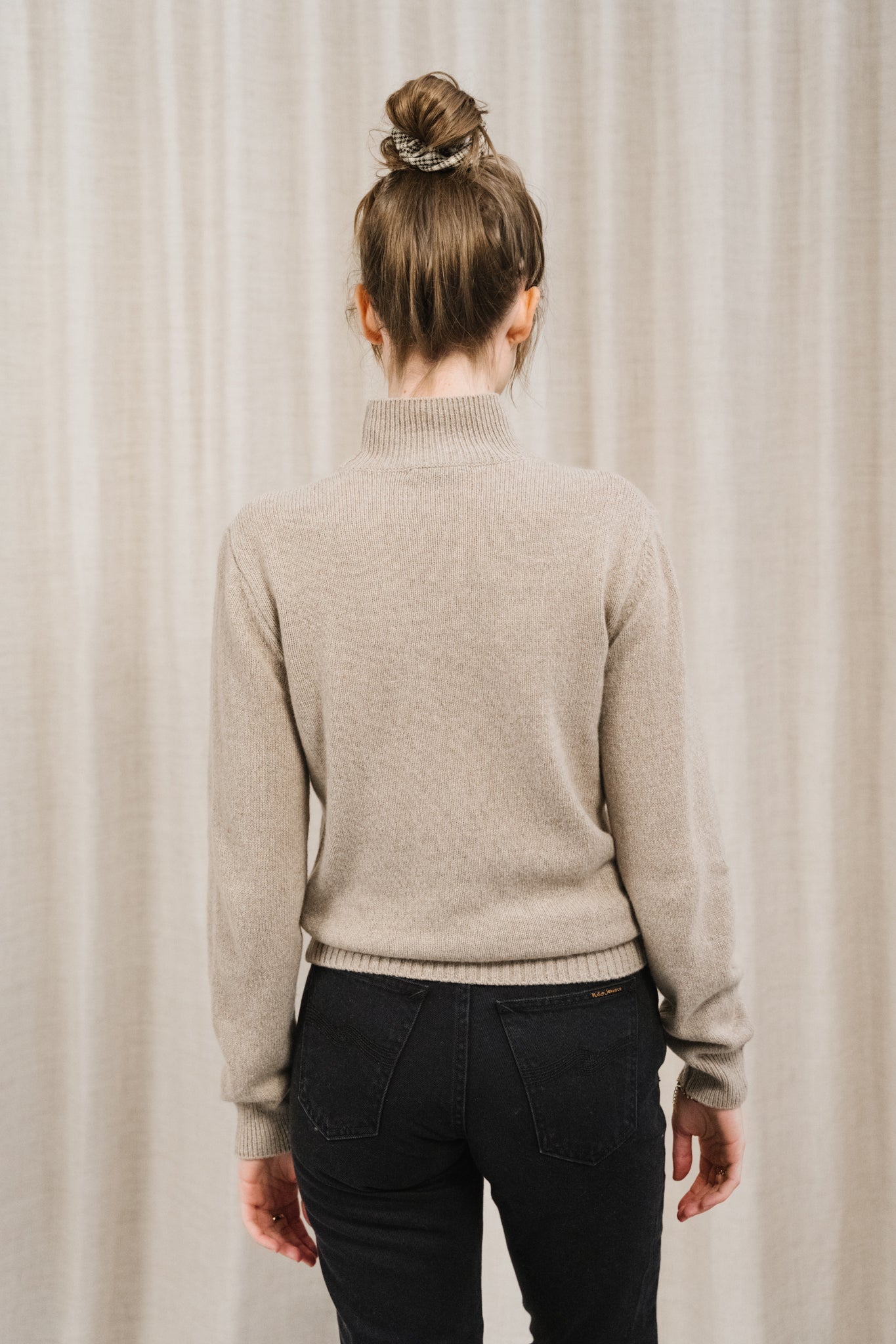 Pull en cachemire recyclé | beige "ada - beige sabbia"