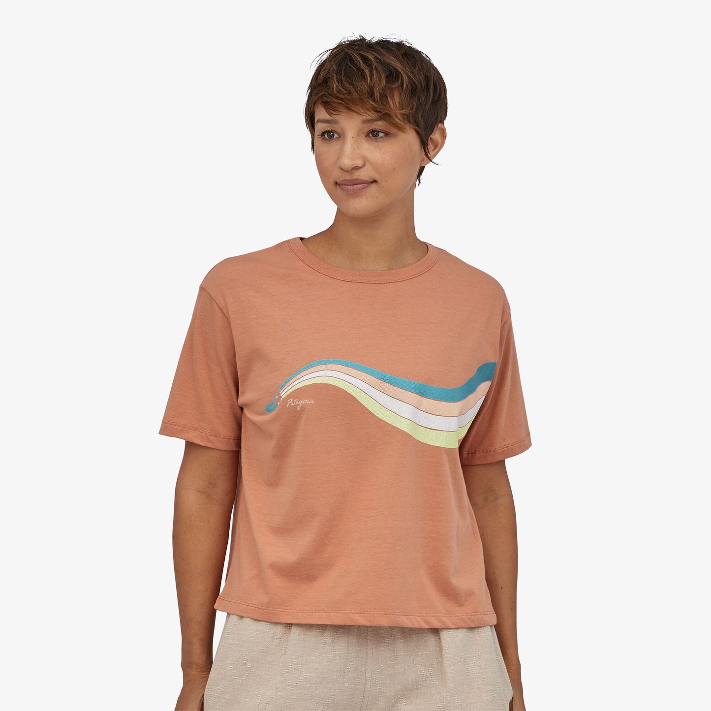 T-shirt pêche imprimé en coton bio - Psychedelic slider