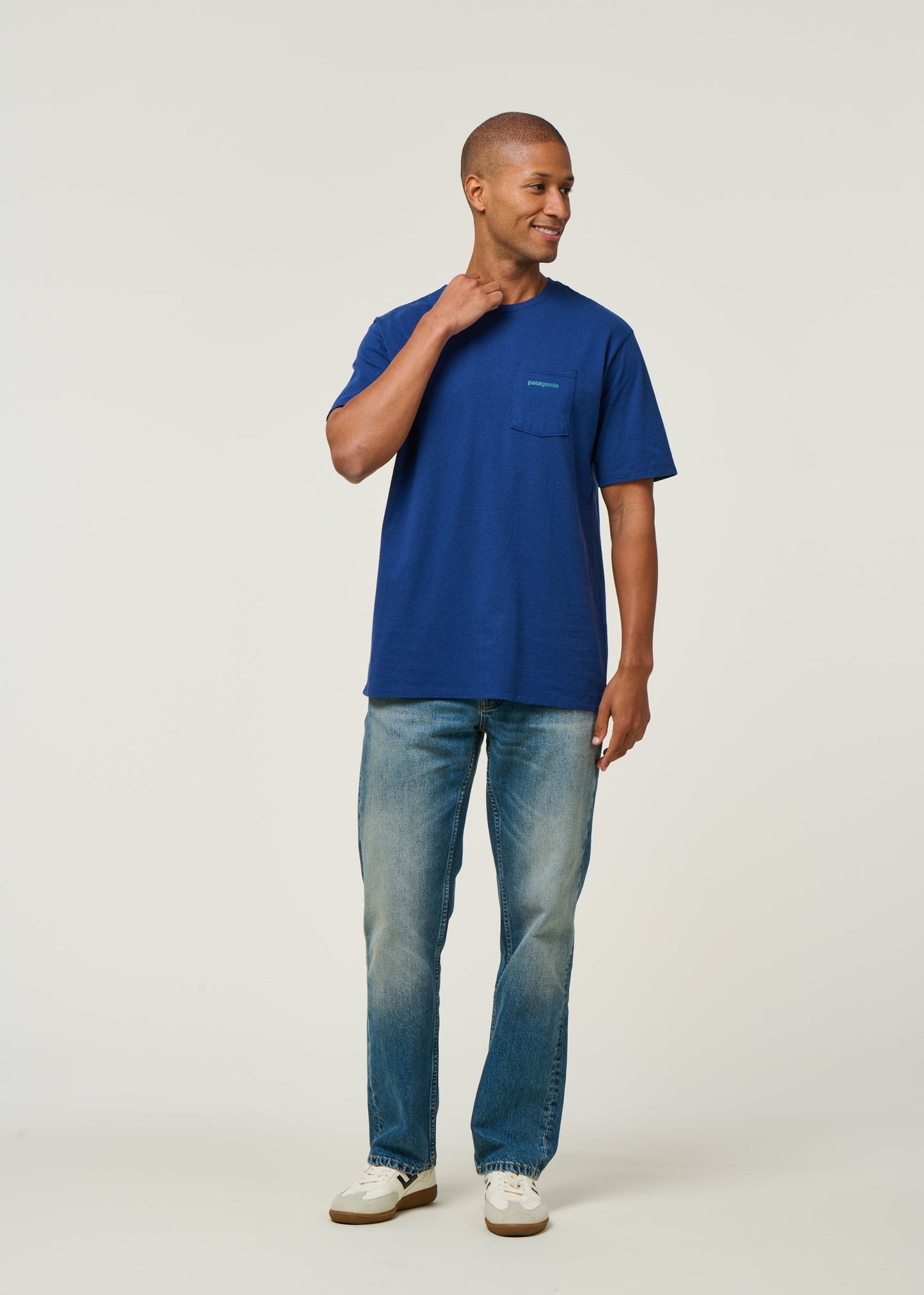 T-shirt en matières recyclées | bleu "boardshort logo pocket responsibili-tee - clmb"