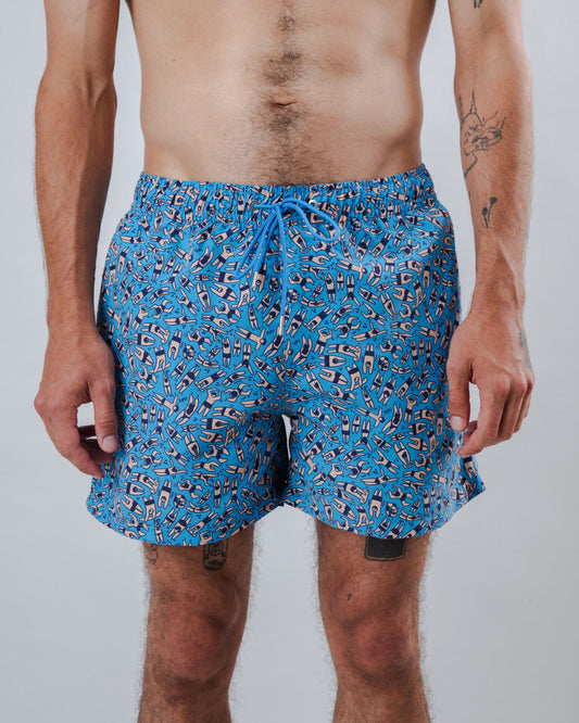 Maillot de bain en polyester recyclé | bleu "Just swim swimwear - blue"
