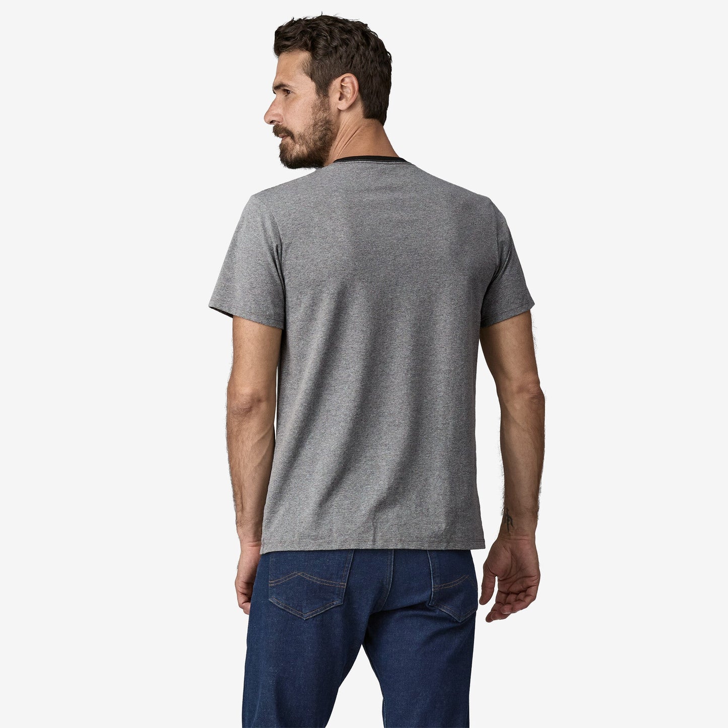 T-shirt en matières recyclées | gris "shop sticker pocket responsibili-tee - gravel heather"