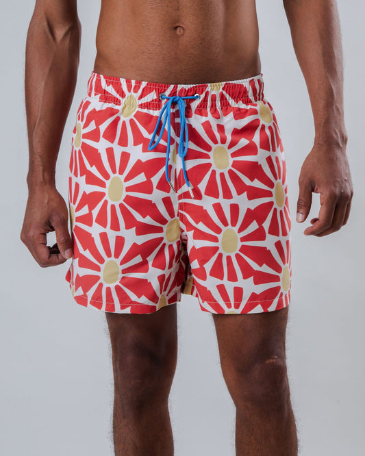 Short de bain en matière recyclée | rouge "marisol swimwear red"