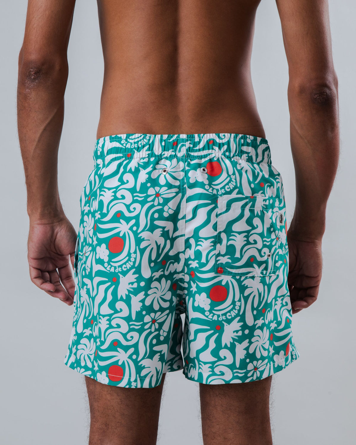 Short de bain en matière recyclée | vert "Ola de Calor swimwear green"