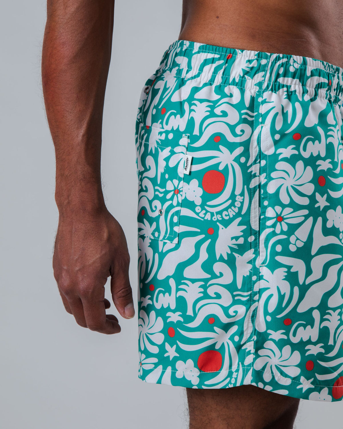 Short de bain en matière recyclée | vert "Ola de Calor swimwear green"