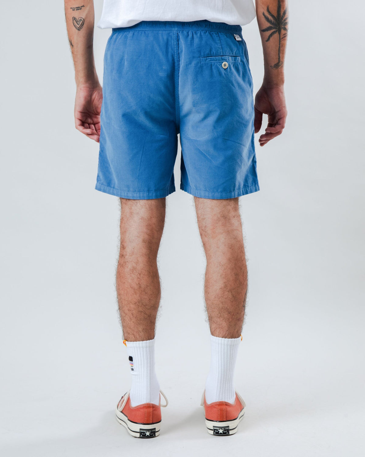 Short en coton biologique | bleu "baby cord short cloud"