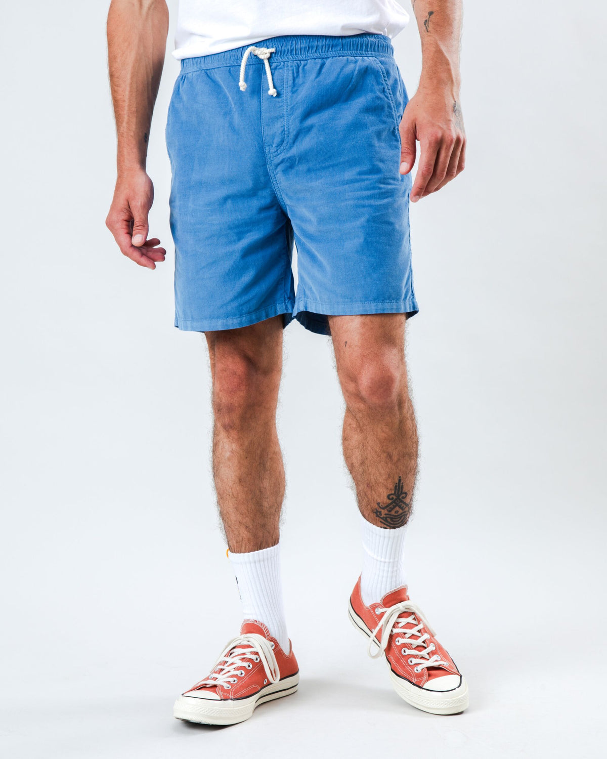 Short en coton biologique | bleu "baby cord short cloud"