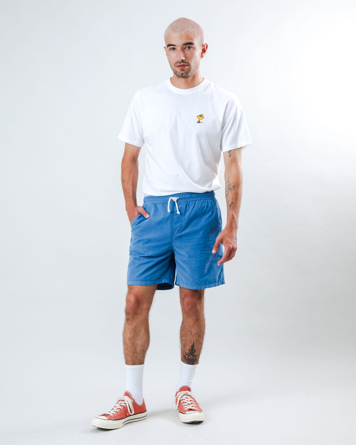 Short en coton biologique | bleu "baby cord short cloud"