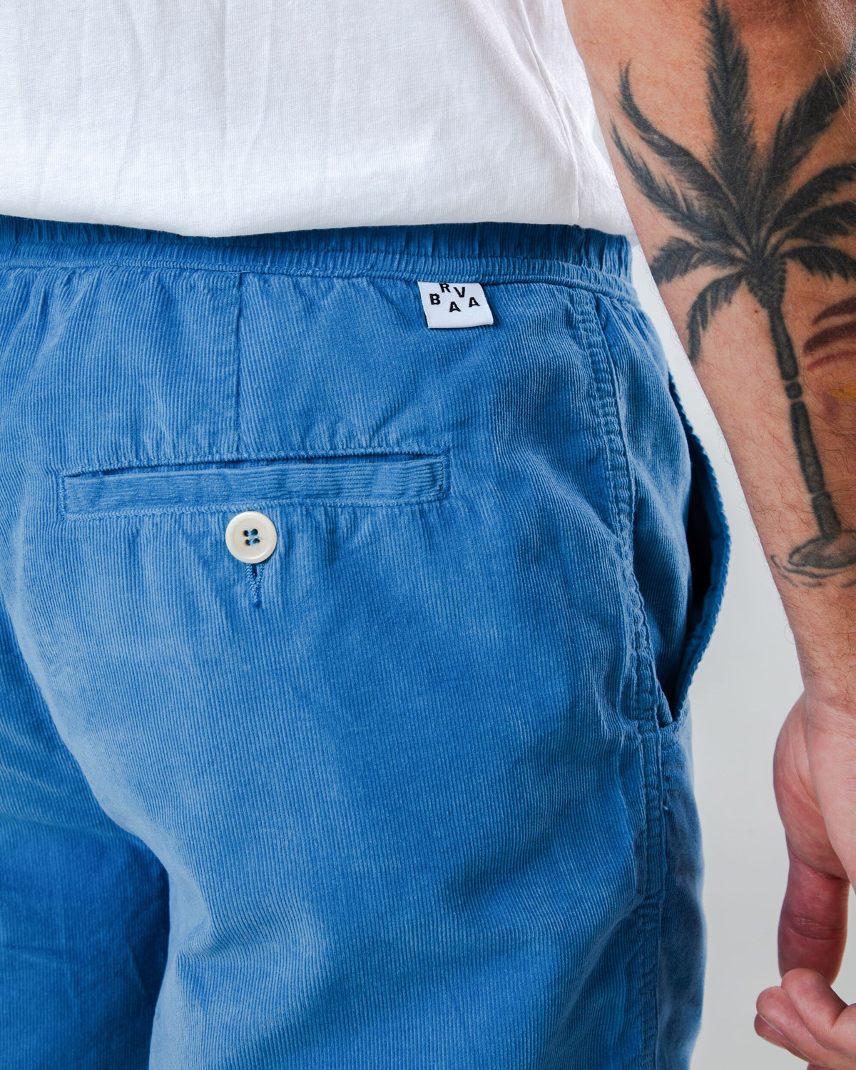 Short en coton biologique | bleu "baby cord short cloud"