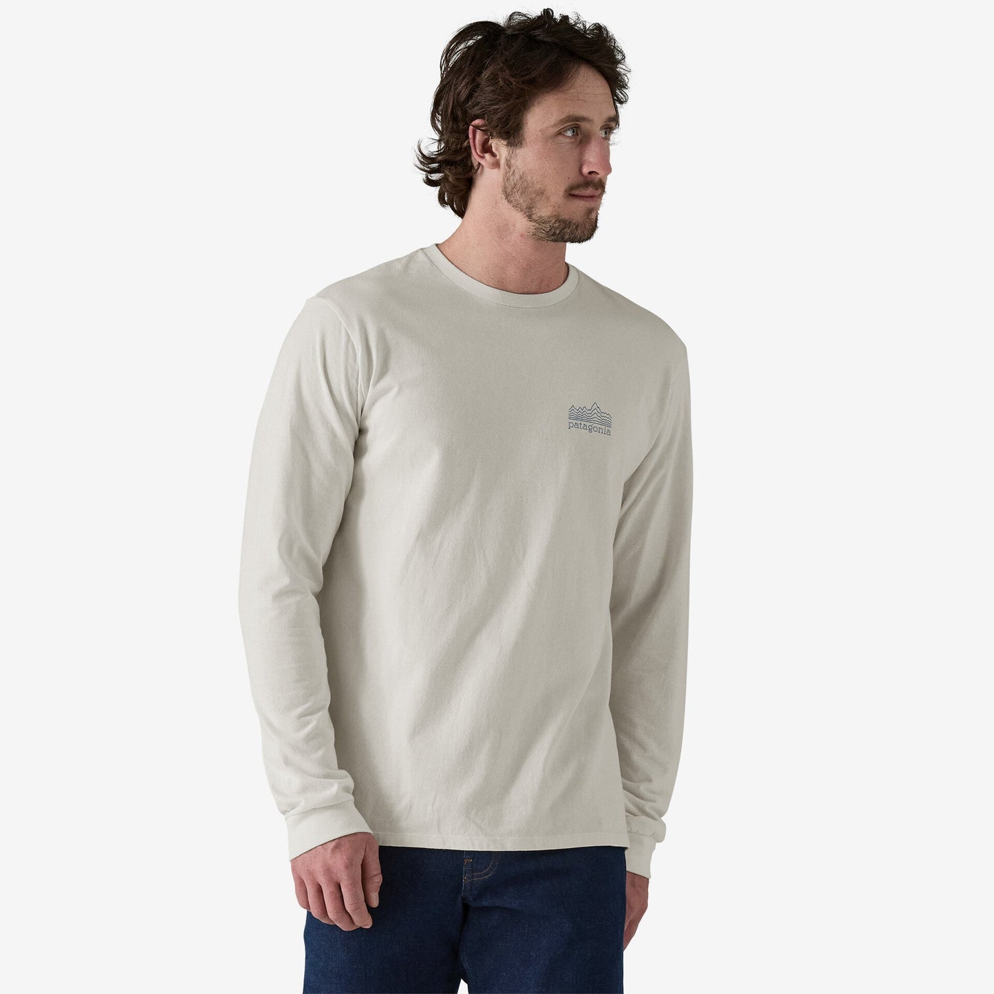 t-shirt a manches longues en matères recyclées | blanc "l/s strataspire responsibili-tee - birch white"