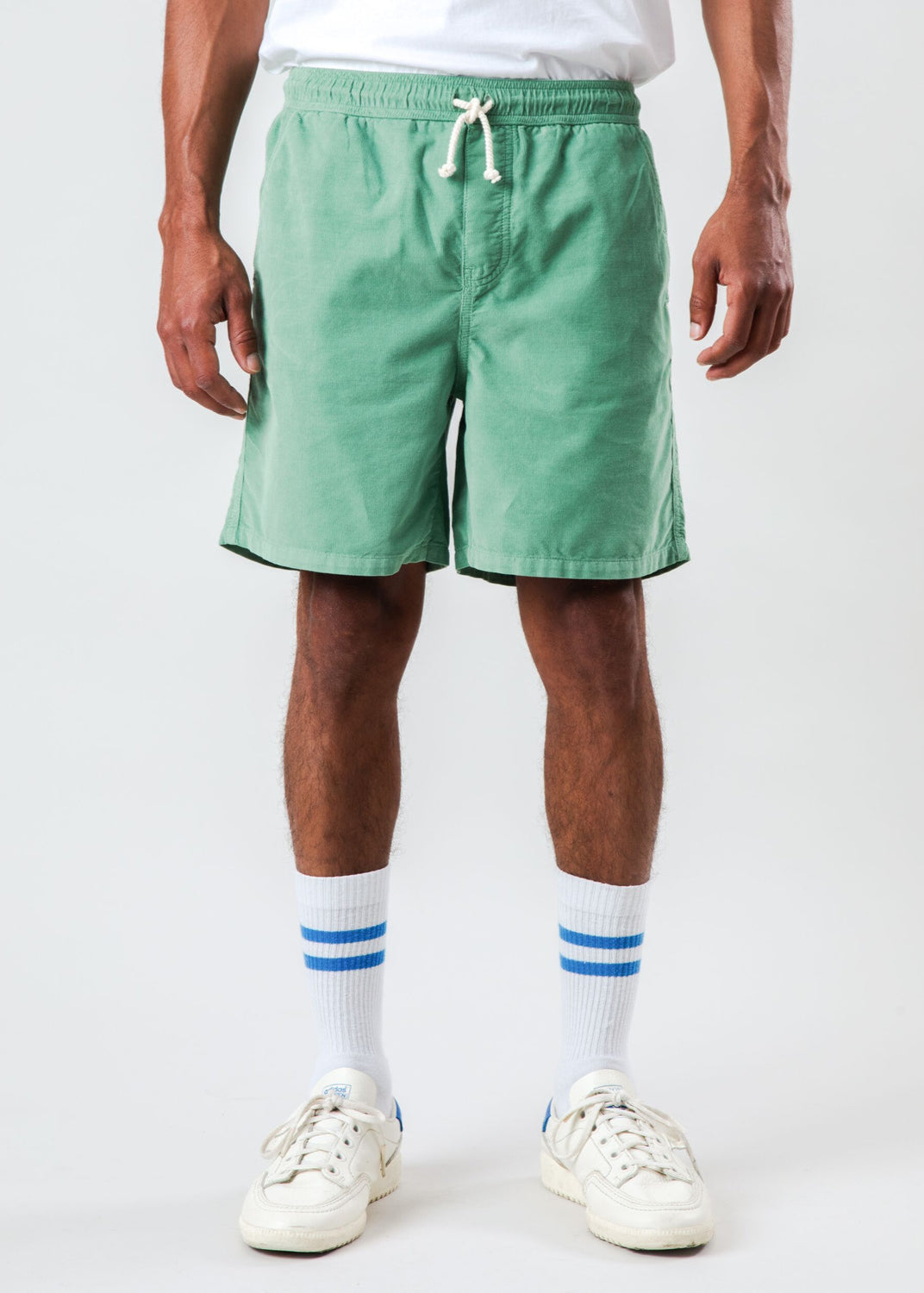 Short en coton biologique | "baby cord short light green - light green"