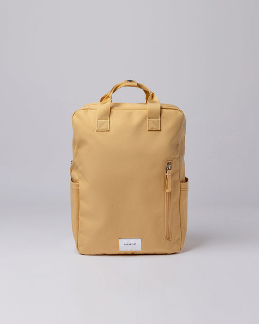 Sac à dos en coton bio et matière recyclée | Jaune "knut yellow"