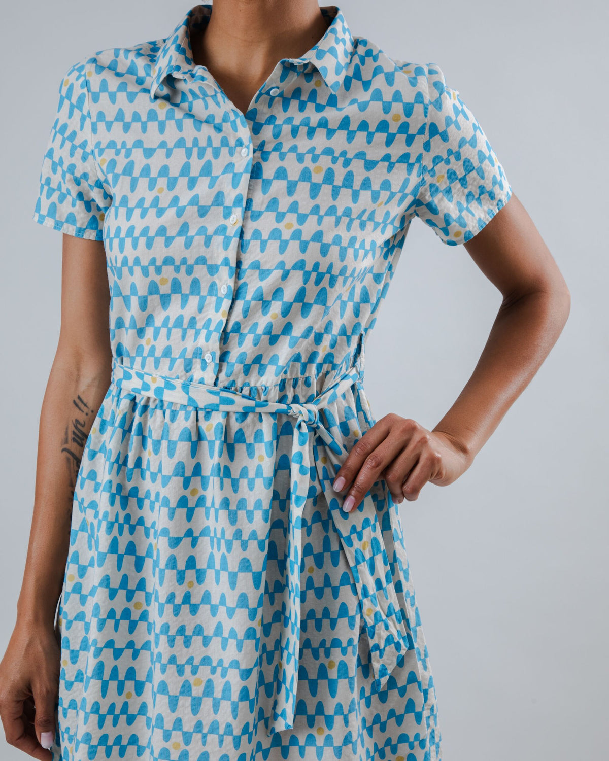 Robe en coton biologique | bleu "Sunset short dress blue - blue"