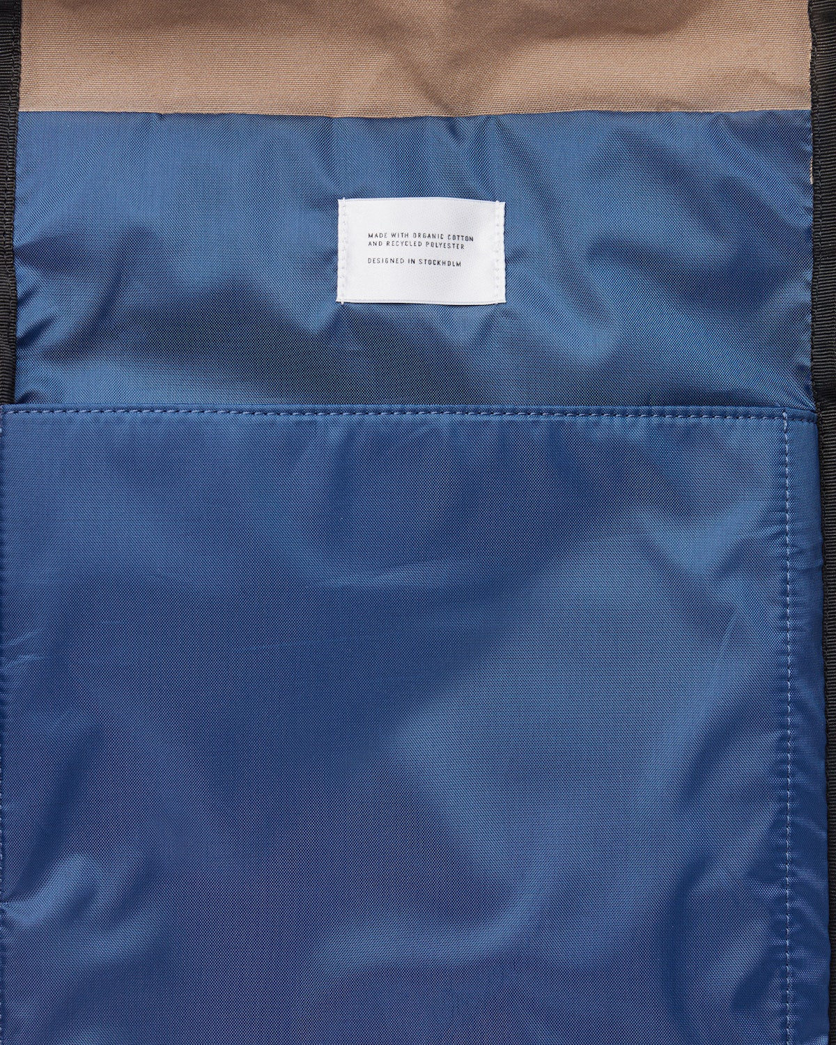 Sac à dos rolltop en matière recyclée | Marron "dante vegan fossil with orange webbing"