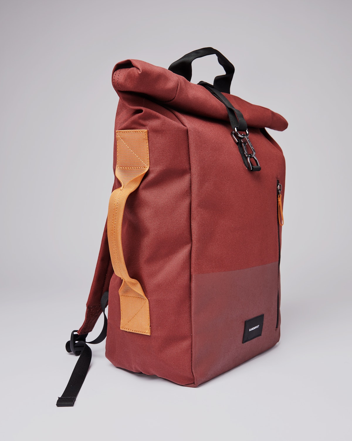 Sac à dos rolltop en matière recyclée | Rouge "dante vegan autumn leaf"