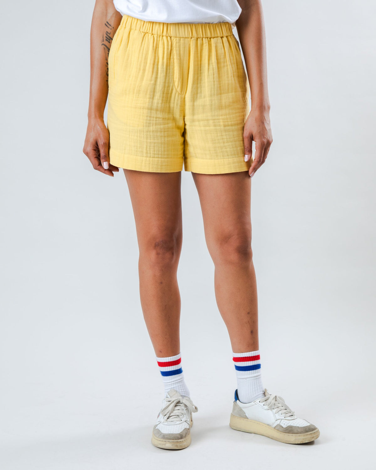 Short en coton biologique | jaune "Bubble roxy short yellow - yellow"