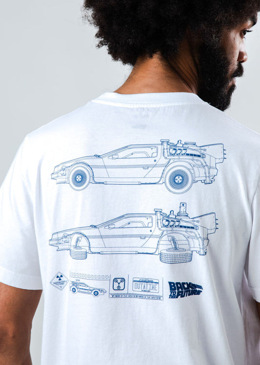 T-shirt en coton bio | blanc "bttf blueprint t-shirt"