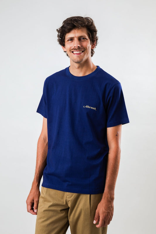 T-shirt en coton bio | bleu "afterwork t-shirt navy"