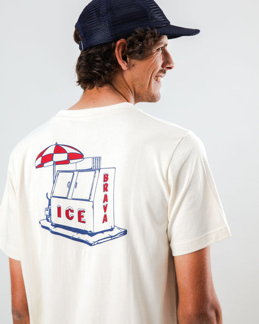 T-shirt imprimé en coton biologique | beige "Ice brava t-shirt ecru - ecru"